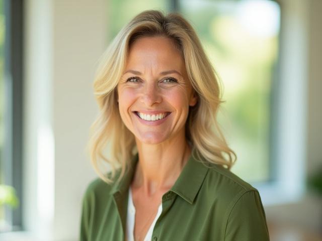 Portrait of Sarah Jenkins, founder of EcoShine Cleaning Ltd