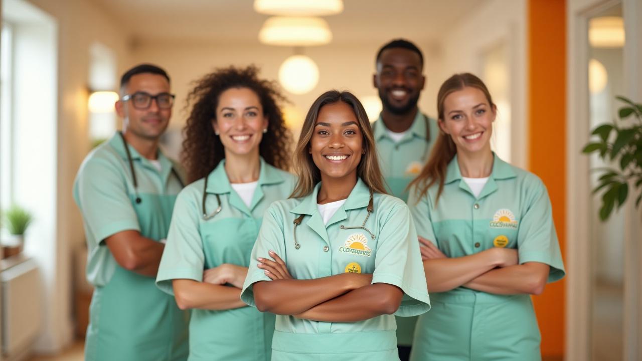 Friendly team of EcoShine Cleaning Ltd professionals smiling